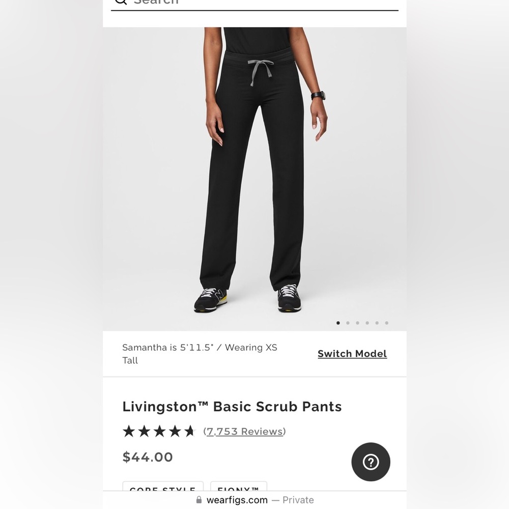Figs black Livingston scrub pants